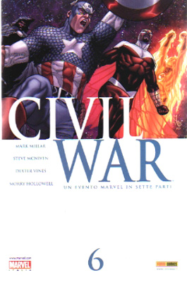 copertina di Steve Mcniven   
			 Civil War 6  © Marvel Comics