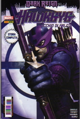 copertina di Clint Langley
			da Dark Reign: Hawkeye 1 © Marvel Comics