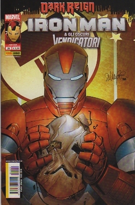 copertina di Salvador Larroca
			da The Invincible Iron Man 19 © Marvel Comics